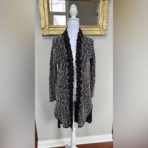 Black and White Knit Cardigan